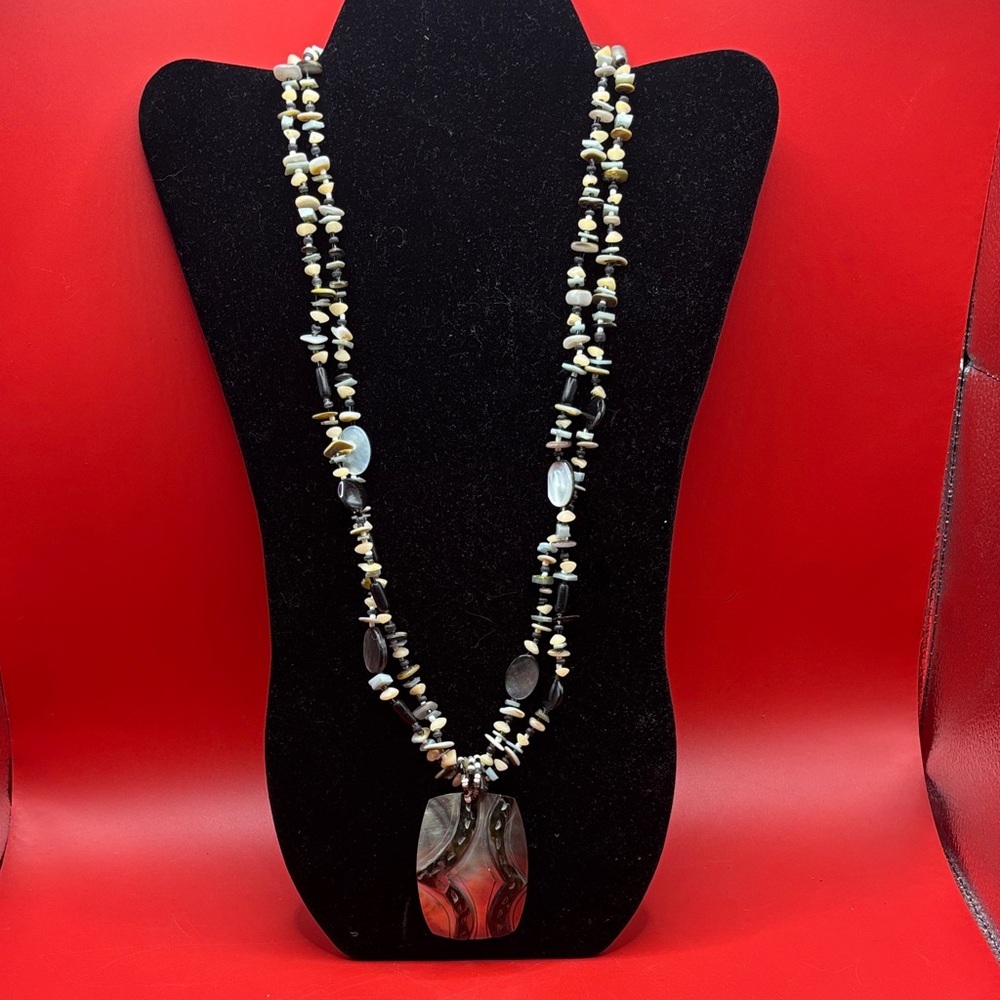 Coldwater Creek Multicolor Beaded Necklace with Pendant